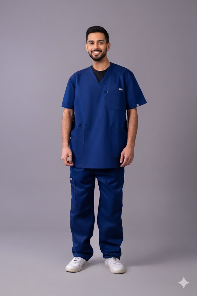 Flary 5-Pocket Medical Scrub Set