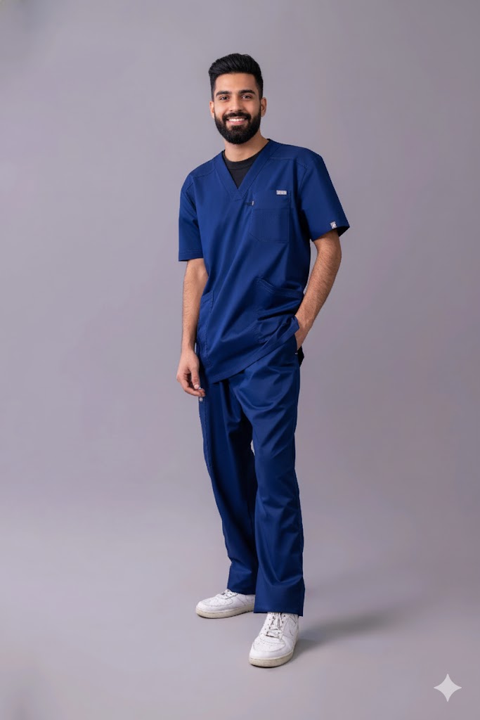 Flary 5-Pocket Medical Scrub Set